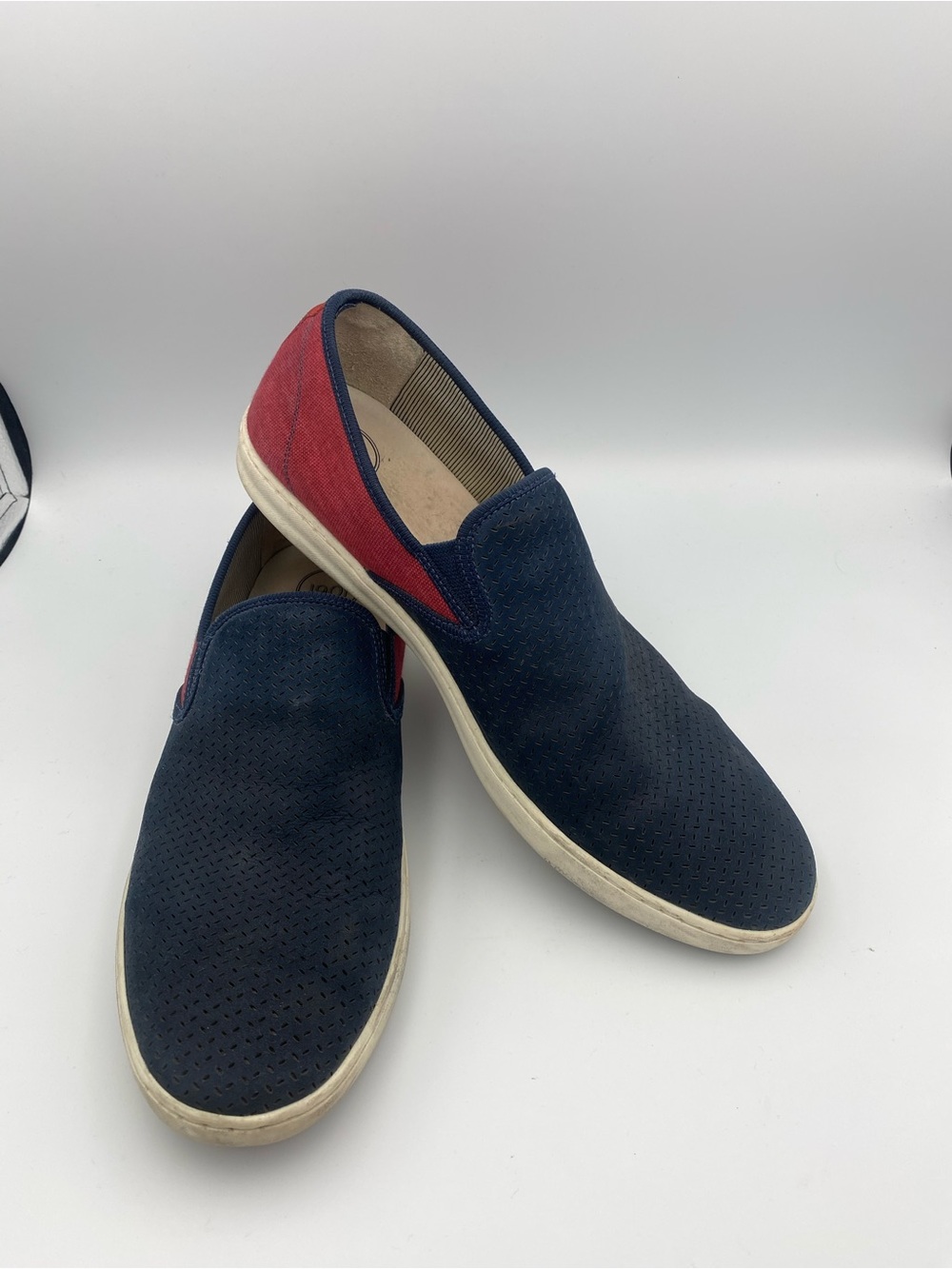 1901 Navy and Red Slip-On Loafers